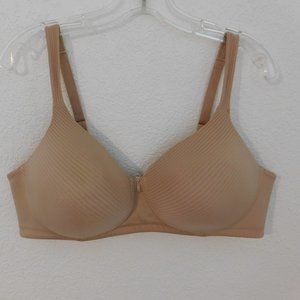 Vanity Fair 42C Beige Stripe Padded Wireless Bra Style 72389 72238
